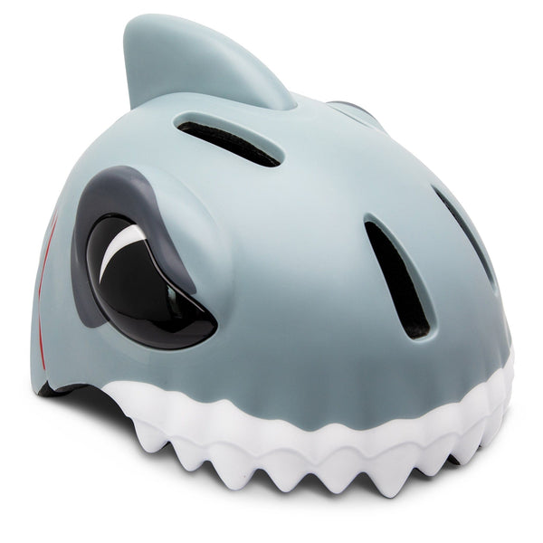 Shark Bicycle Helmet w. black eyes - Grey